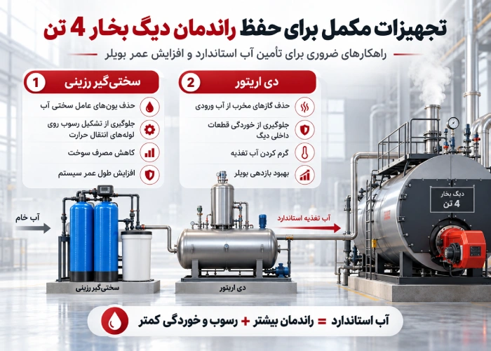تجهیزات حفظ راندمان دیگ بخار 4 تن