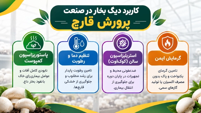 کاربرد دیگ بخار در پرورش قارچ